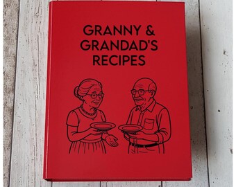 Grandad Grandma Recipes, A4 Ring Binder Folder, Custom Made File, Recipe Holder, Documents, Food, Organising, Stationery, Gift For Him Her