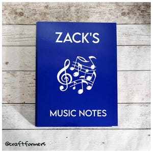 Personalised Music Notes Folder, A4 Ring Binder File, Document Holder, Paper Storage Organise, Custom Made Stationery, Music Teacher Gift
