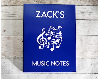 Carpeta de notas musicales personalizada, archivador de anillas A4, soporte para documentos, organizador de papel, papelería personalizada, regalo para profesores de música.