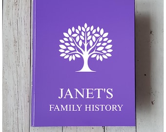 Personalised Family History Folder, A4 Ring Binder File, Stationery Gift, Custom Made Gift, Document Holder, Ancestor Family Tree, Keepsake