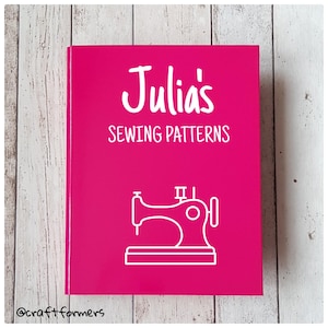 Personalised Sewing Patterns Folder, A4 Ring Binder File, Stationery, Office Supplies, Custom Made Gift, Sewing Machine, Organise, Hobby