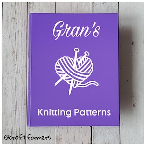 Dossier de modèles de tricot personnalisés, fichier A4 fait sur mesure avec reliure à anneaux, porte-documents, tricot, crochet, passe-temps, organsie, cadeau pour elle
