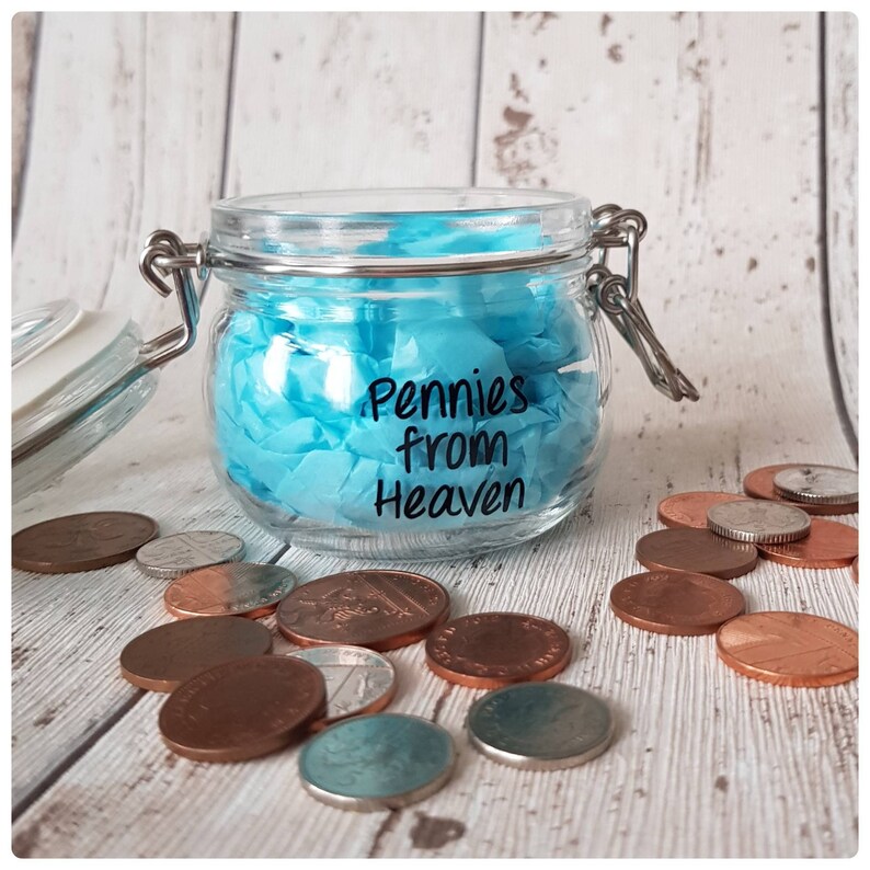 Keepsake Jar Lucky Pennies Pennies From Heaven Storage Jar - Etsy