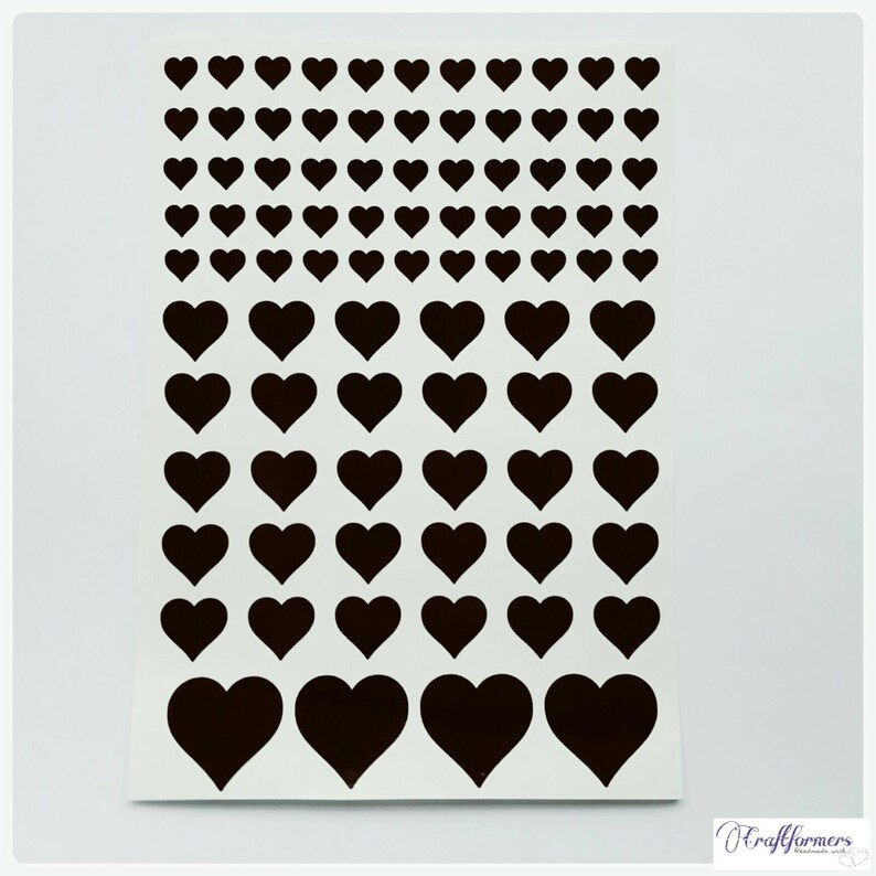 Heart Decals Vinyl Decals Heart Shape Stickers Love Hearts Etsy UK