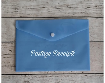A5 Personalised Plastic Pastel Wallet, Stud Popper Carry Wallet, Envelope Document Holder, Receipt File, Organise, Business Stationery