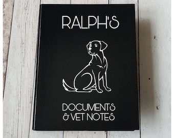 Personalised Pet Document Folder, A4 Ring Binder File, Custom Made, Vet Notes, Dog Cat Horse, Document Holder, Paperwork, Organise, Animal