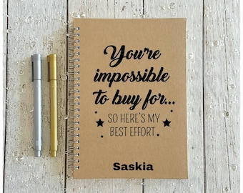 Gift Ideas, A5 Notebook, Personalised Gift, Impossible To Buy For, Stationery Gift, Notebooks & Journals, Custom Made Stationery, Lined Book
