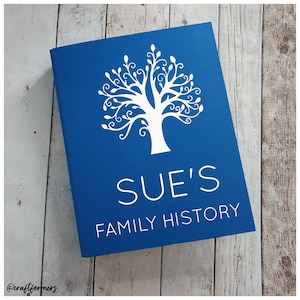 Classeur A4 classeur à anneaux, classeur personnalisé histoire familiale, cadeau de papeterie, classeurs et chemises sur mesure, porte-documents, chemise bleu marine