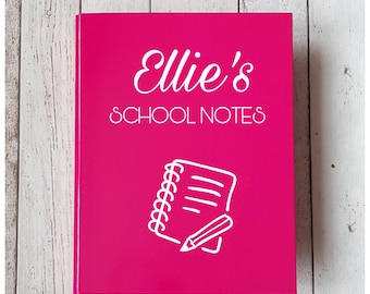 Carpeta de notas escolar personalizada, archivador de anillas A4, documentos, almacenamiento, revisión, organización, papeleo, GCSE, regalo personalizado, adolescente