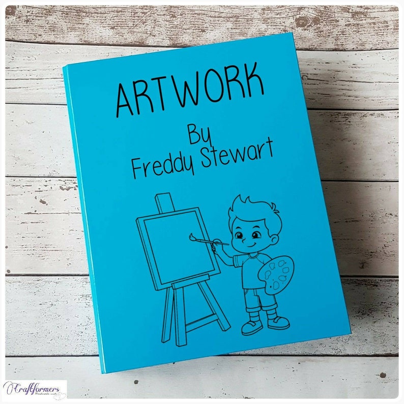 Personalised Artwork Folder, A4 Ring Binder, Files & Folder, Drawings and Artwork, Keepsake Folder, Document Holder, Custom Made Folder, Art image 2