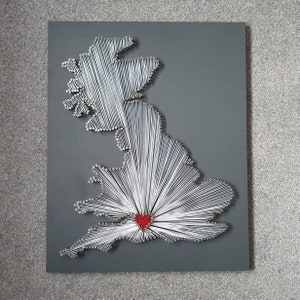 Personalised UK String Art, Handmade, Custom Made String Art, Map of United Kingdom, String Art Gift, Home Decor, Unique Gift