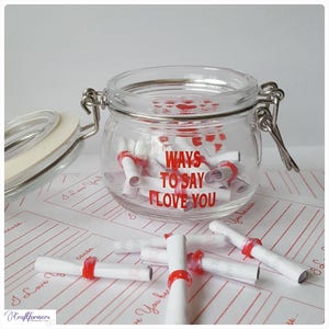 Ways To Say I Love You Keepsake Jar, Personalized Gift, Girlfriend Boyfriend Gift, I Love You, Personalized Keepsake Jar, Cute Storage Jar