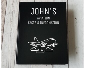 Personalised Aviation Folder, A4 Ring Binder Gift, Custom File, Documents, Flight Schedule, Planespotting, Hobby Plane, Arrivals, Departures