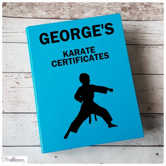 Personalised Karate Certificates Folder, A4 Ring Binder Folder, Custom Made  Document Holder, Files and Folders, Sports Achievements Holder 