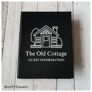 Guest Information Folder, A4 Personalised Ring Binder File, Document Holder, Holiday Rental Home, Manuals, Custom Made Stationery, Organise