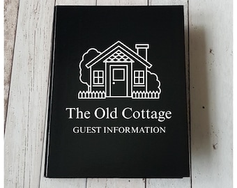Guest Information Folder, A4 Personalised Ring Binder File, Document Holder, Holiday Rental Home, Manuals, Custom Made Stationery, Organise