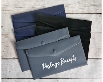 Personalised Plastic Wallets, Cheque Sized Stud Wallet, Envelope Document Holder, Office Supplies, Popper Wallet, Receipt File, Organise