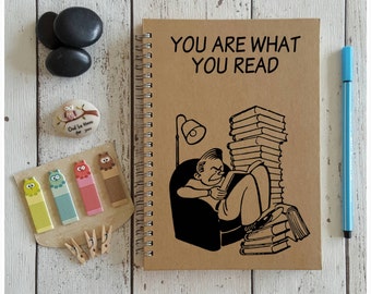 Reading Journal, Book Record, You Are What You Read, A5 Notebook, Book Journal, Reading Record Notebook, Book Diary, Journal For Read Books