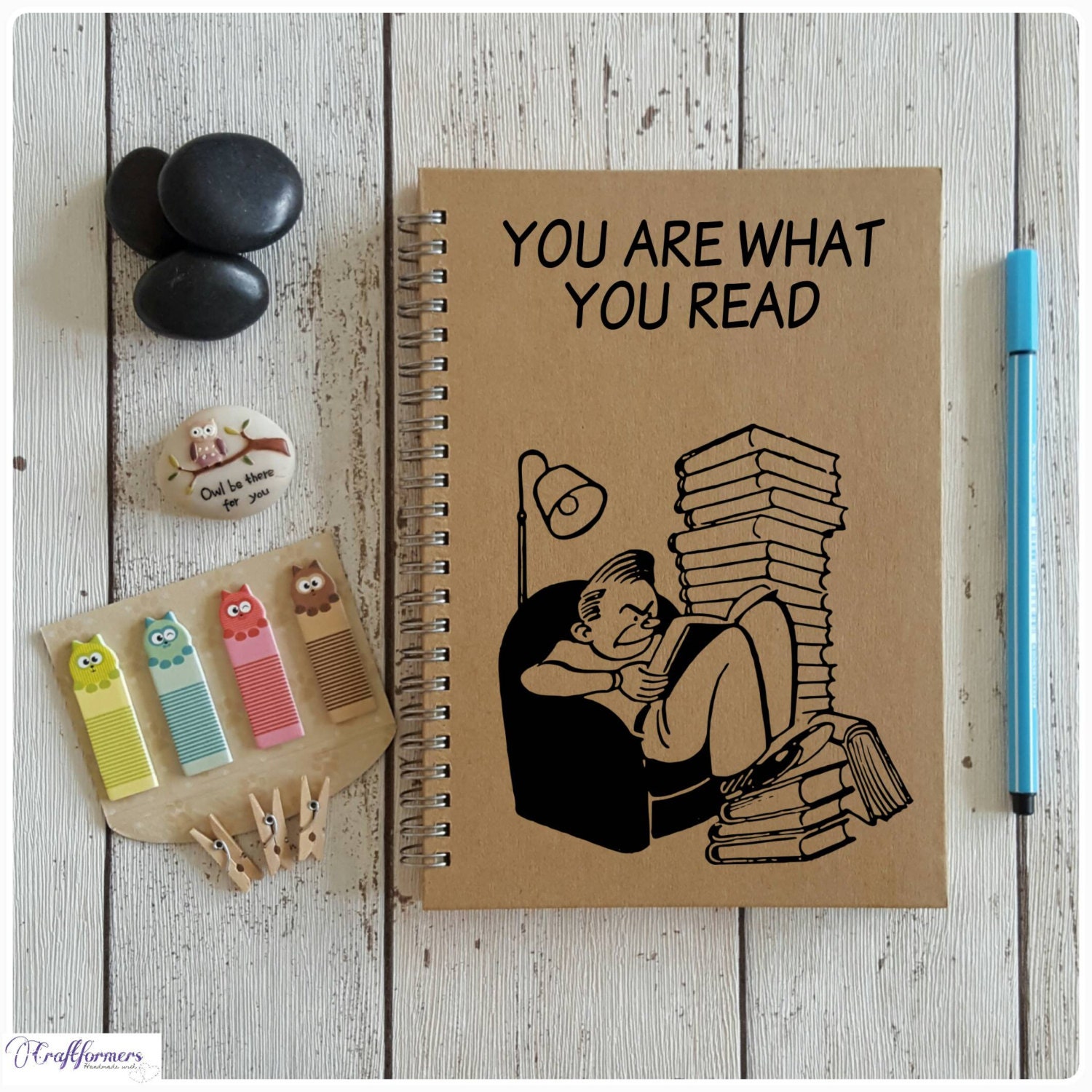 Reading Journal, Book Record, You Are What You Read, A5 Notebook, Book Journal, Reading Record Notebook, Book Diary, Journal For Read Books