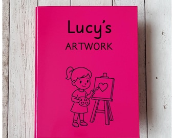 Personalised Kids Artwork Folder, A4 Ring Binder, Files, Drawings and Artwork, Keepsake, Document, Custom Made, Art, Crafts, School Work