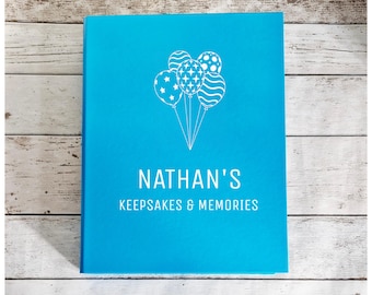 Personalised Keepsake Memories Folder, A4 Ring Binder, Stationery, Birth, Birthday, Christening Gift, Custom File, Documents, Cards, Letters