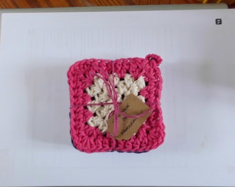 Scrubbies, 100% Baumwolle, waschbar, wiederverwendbar, 4er-Set, umweltfreundlich, lila, creme (2), rosa/creme gemischt, 10x10 cm, großzügige Größe