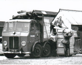 schwarz weiss LKW Foto, British Road Services, Leyland Hippo starr flach, JXB 32, 6x4 inches