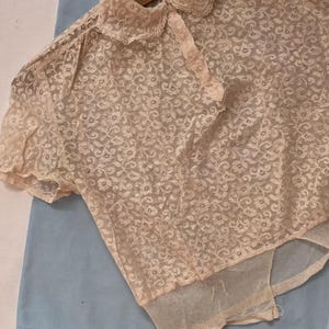 Vintage 1930&#39;s Lace Blouse, Handmade Floral Shirt (As Is)