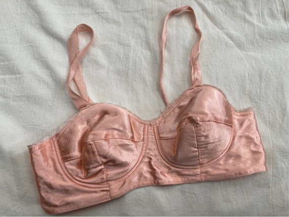 Vintage 1930s 1940s Pink Satin Circle Stitch bullet Bra 34A/XS as Is -   Canada