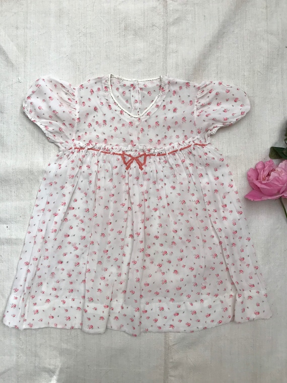 Sweet dainty vintage baby girl’s silk georgette ch