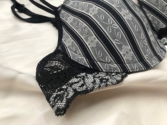 black and white striped bralette