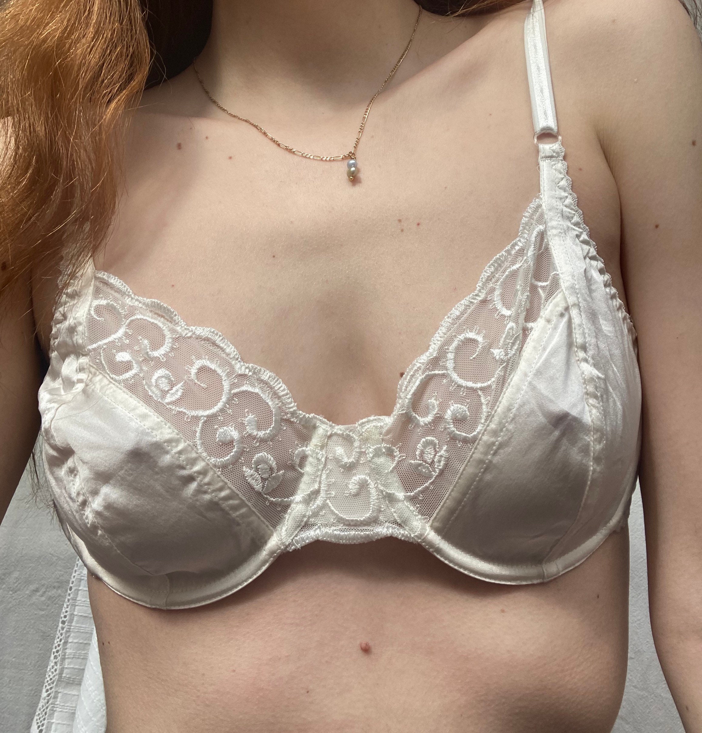 Buy Pure 100% Silk White Cream Lace Italian Vintage Underwire Bra 80B 36B  Wedding Bridal Romantic Designer Lingerie 1990's 90's La Perla Style Online  in India 