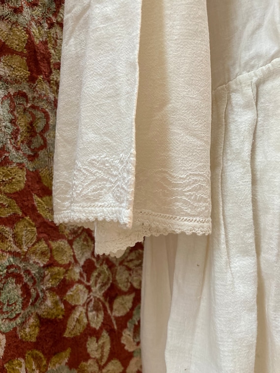 Antique rare Hungarian white soft linen cotton ro… - image 5