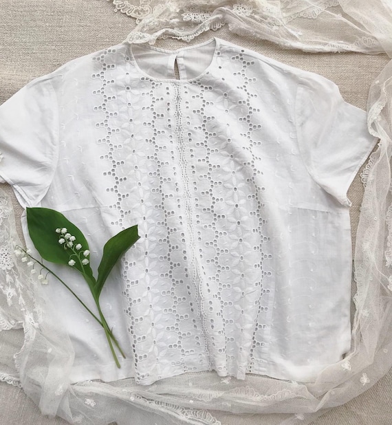 Pretty romantic cotton madeira eyelet lace batiste