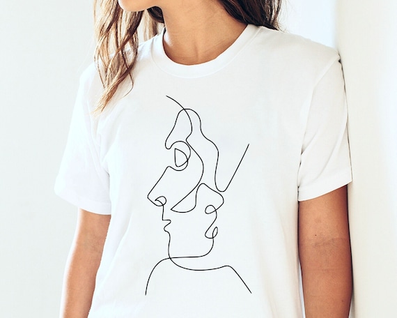 Abstract Couple Face Shirt Art Drawing Tee - Etsy