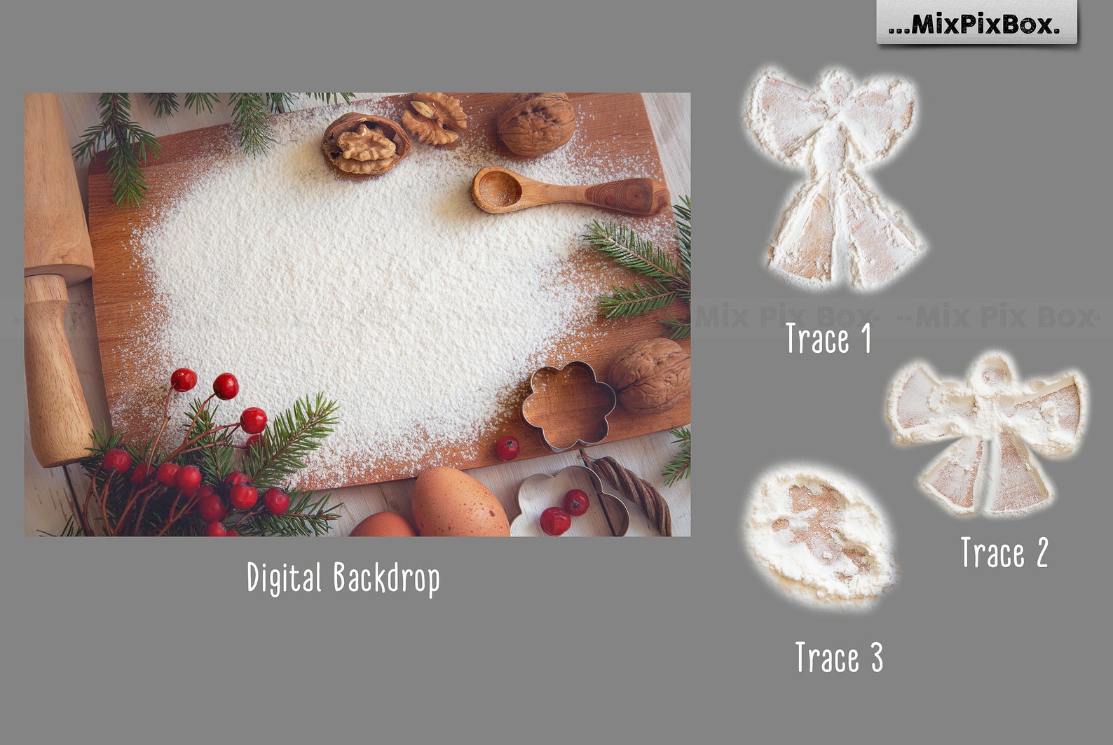 Christmas Cookie Snow Angels Digital backdrop Snow Angle Etsy