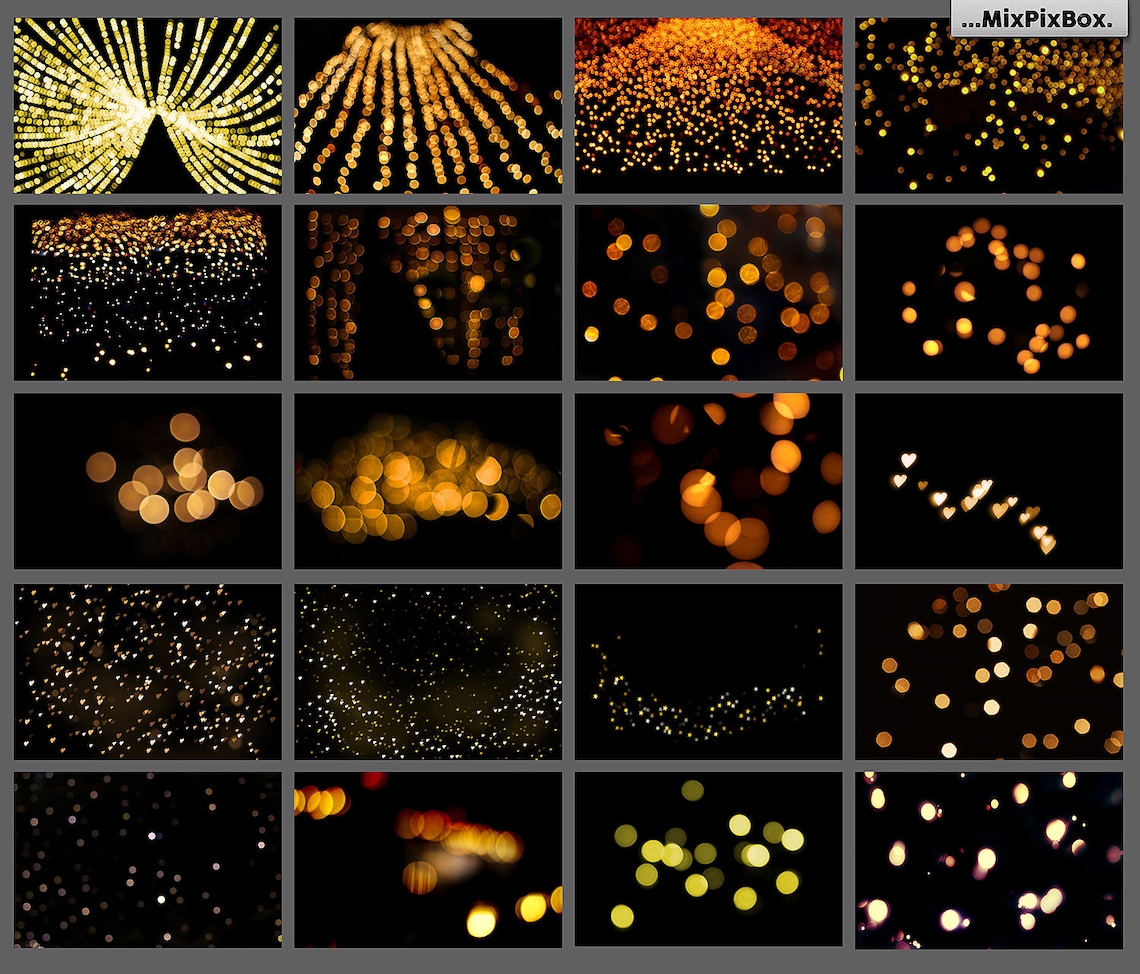 100 Golden Lights Photo Effect Overlays Gold Covers For Image 2
