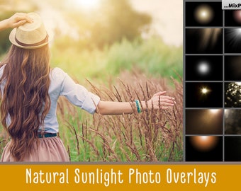Sunlight  photoshop overlays, Sun Lens Flare Overlays, Sunlight Photo Overlays, Digital Backdrop, Sun Effect, Sunlight Rays