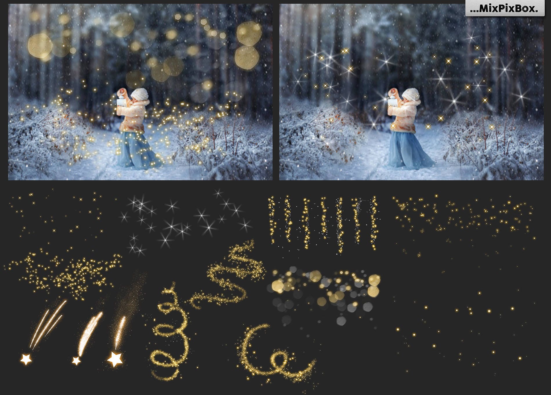 Christmas overlays lights snow Pack winter Etsy