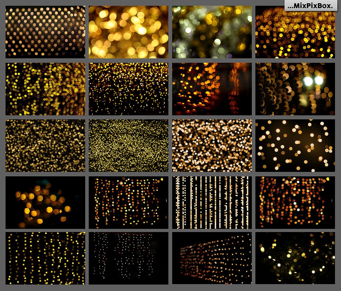 100 golden lights Photo effect overlays gold covers for picture 3