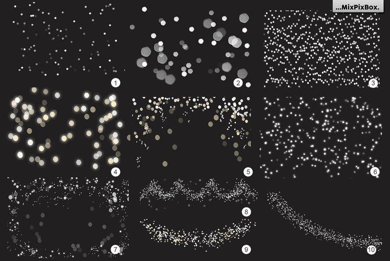 Holiday Lights Bokeh Photo Overlays Gold Photoshop | Etsy