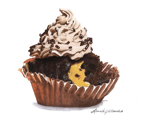 Gateau Au Chocolat Cupcake Couleur Crayon Enveloppe 80lb Etsy