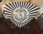 Handmade Lucite Formica Trianguloid Jetson style Mantle Clock from Royale - Midcentury Modern Hand made today