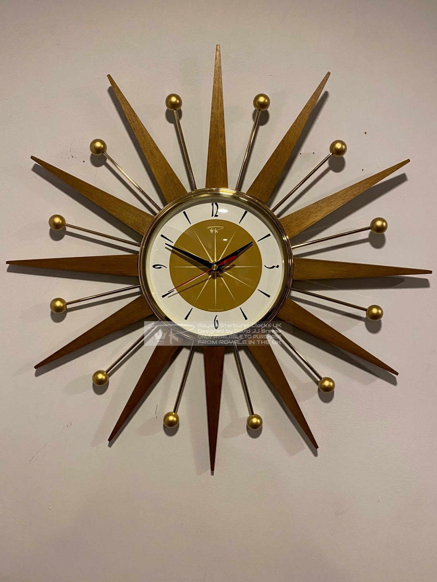 Starburst clock vintage - Etsy 日本