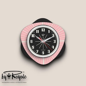 Mid Century Modern Clock By Royale in Royalexe Laminate - Vogue Pink