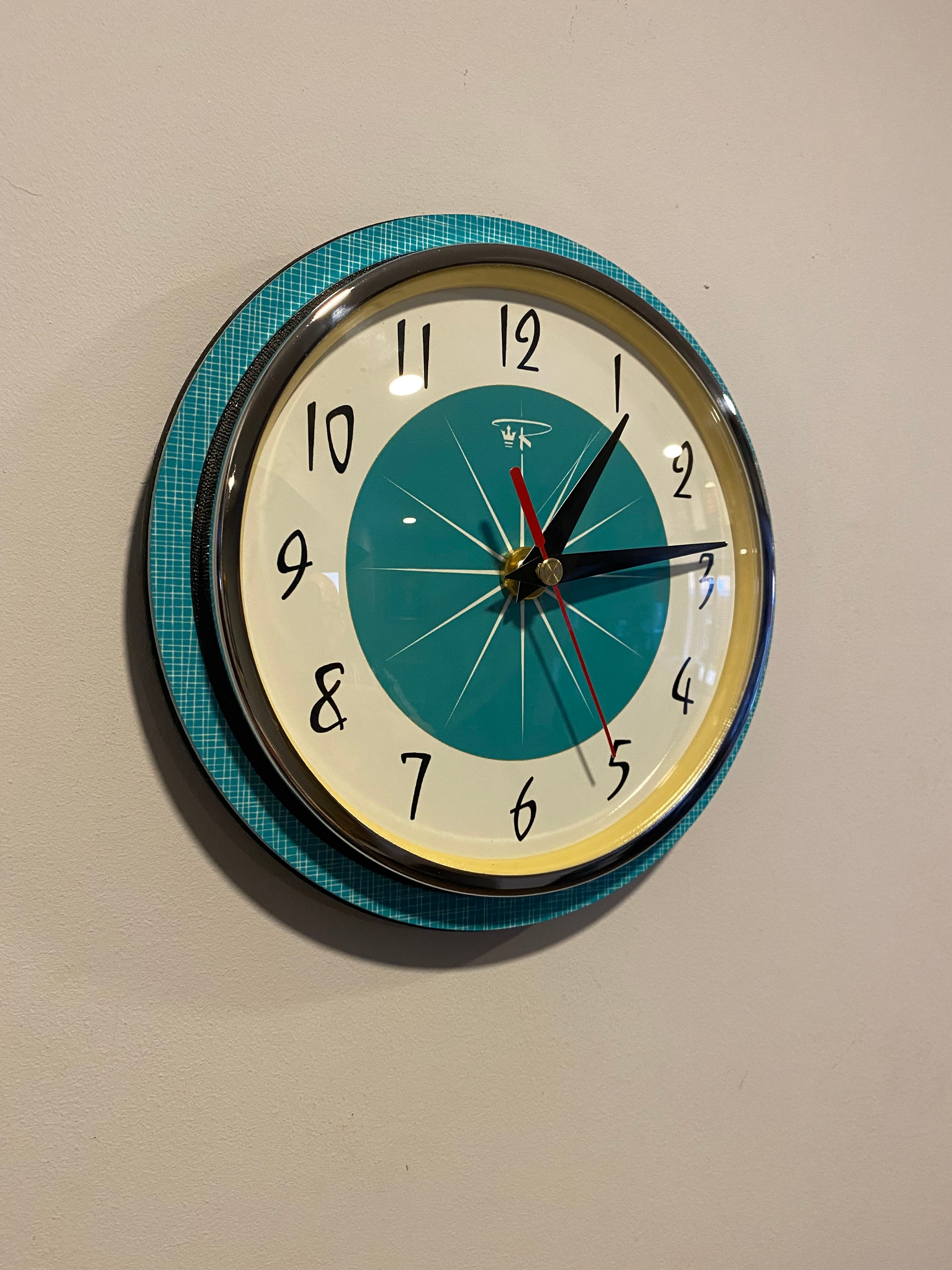 Turquoise Mid-century Modern Wall Clock: Atomic Jetsons Style - Etsy