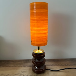 Spun Fibreglass Fiberglass Lamp Shade Midcentury Modern Retro style British Made by Royale 9 x 4 Burnt Orange