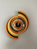 Large Atomic Wall Clock: Mid-Century Jetsons Style, Orange Cream Yellow