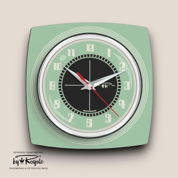 Atomic Wall Clock: Mid-Century Modern Caravan Style - Available in 8 colours