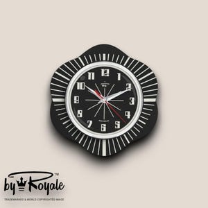Mid Century Modern Clock By Royale in Royalexe Laminate - Vogue Jet Black